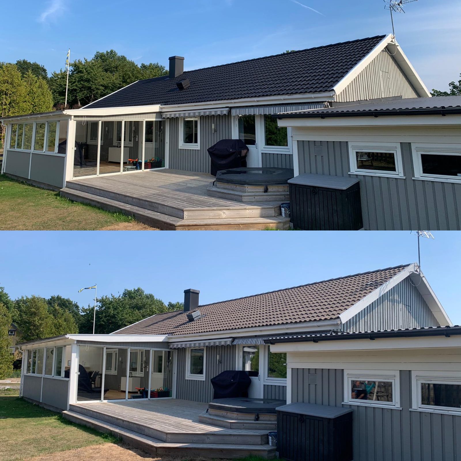 Före och efter – takarbete på villa
